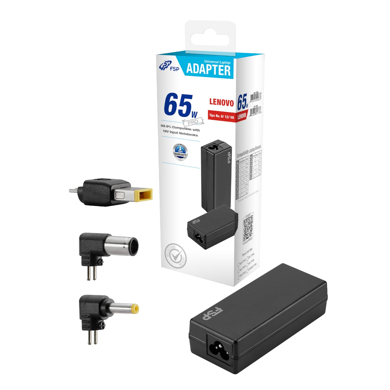 Image 1 for FSP PRO 65W Universal Laptop Adapter – Lenovo