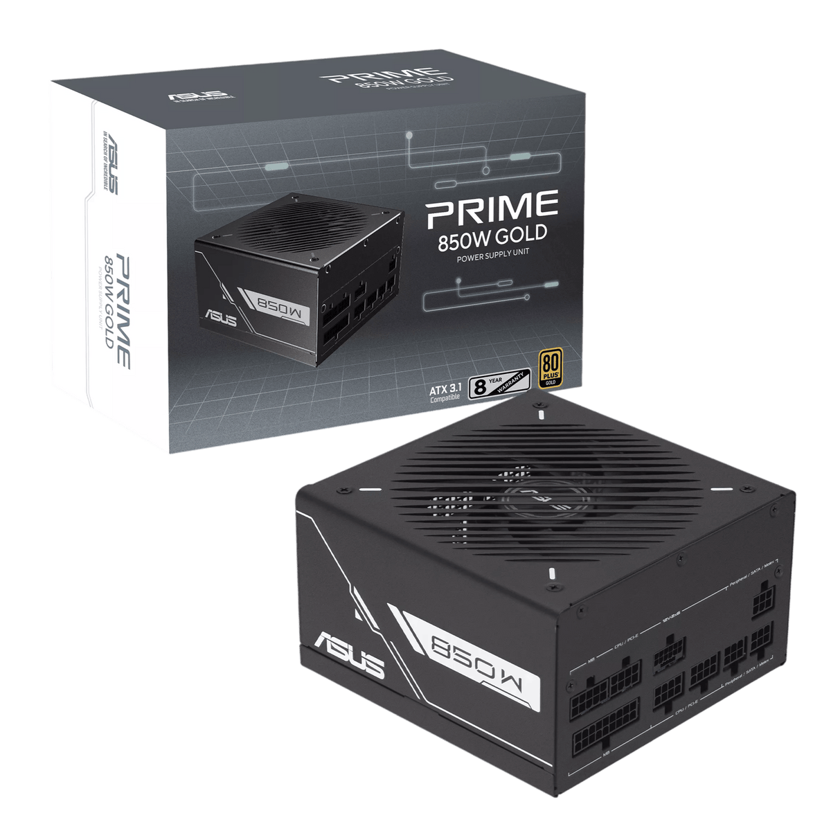 Image 1 for ASUS Prime 850W 80PLUS Gold Black Edition PCIe 5.0 Modular Power Supply