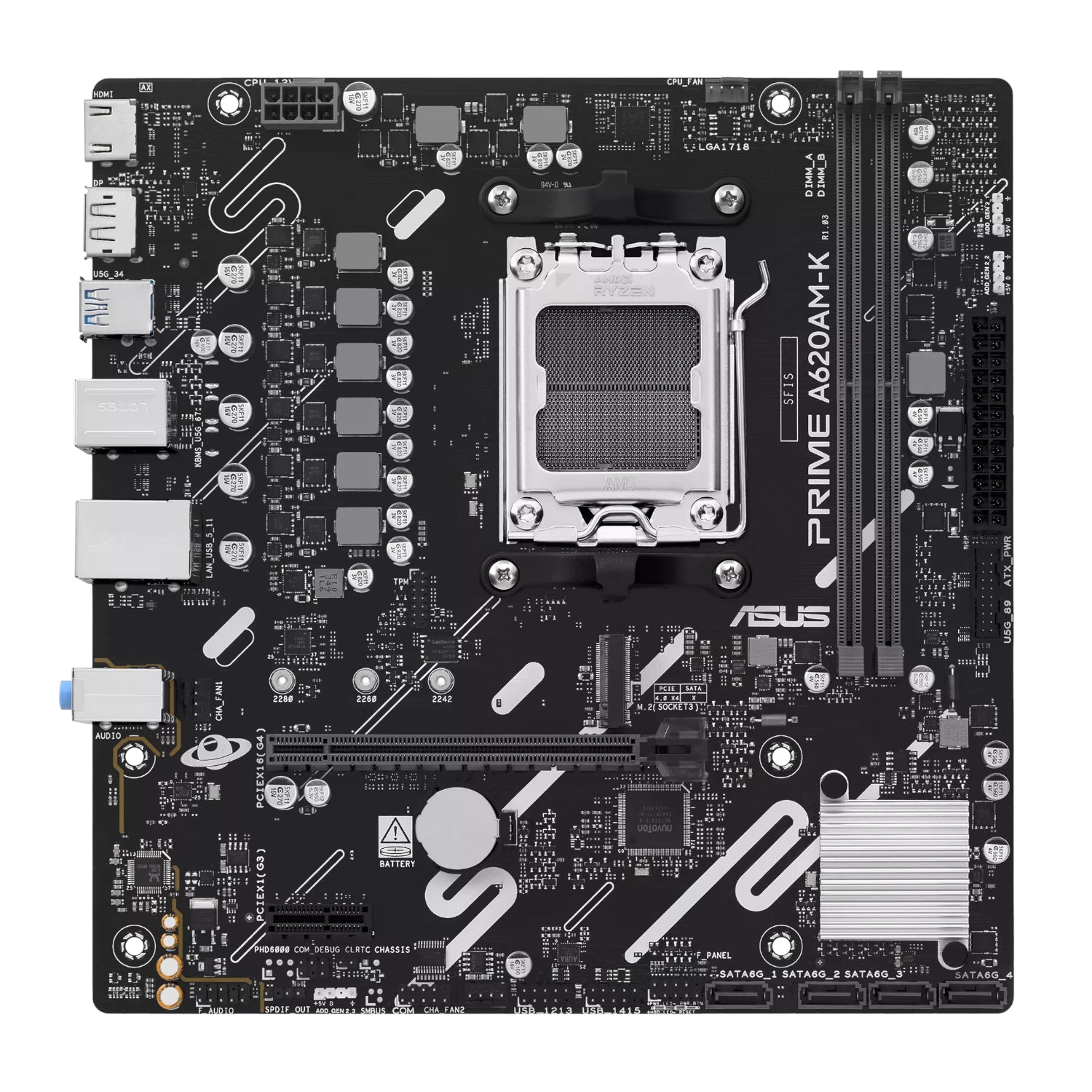 Image 2 for Asus PRIME A620AM-K AM5 M-ATX Motherboard