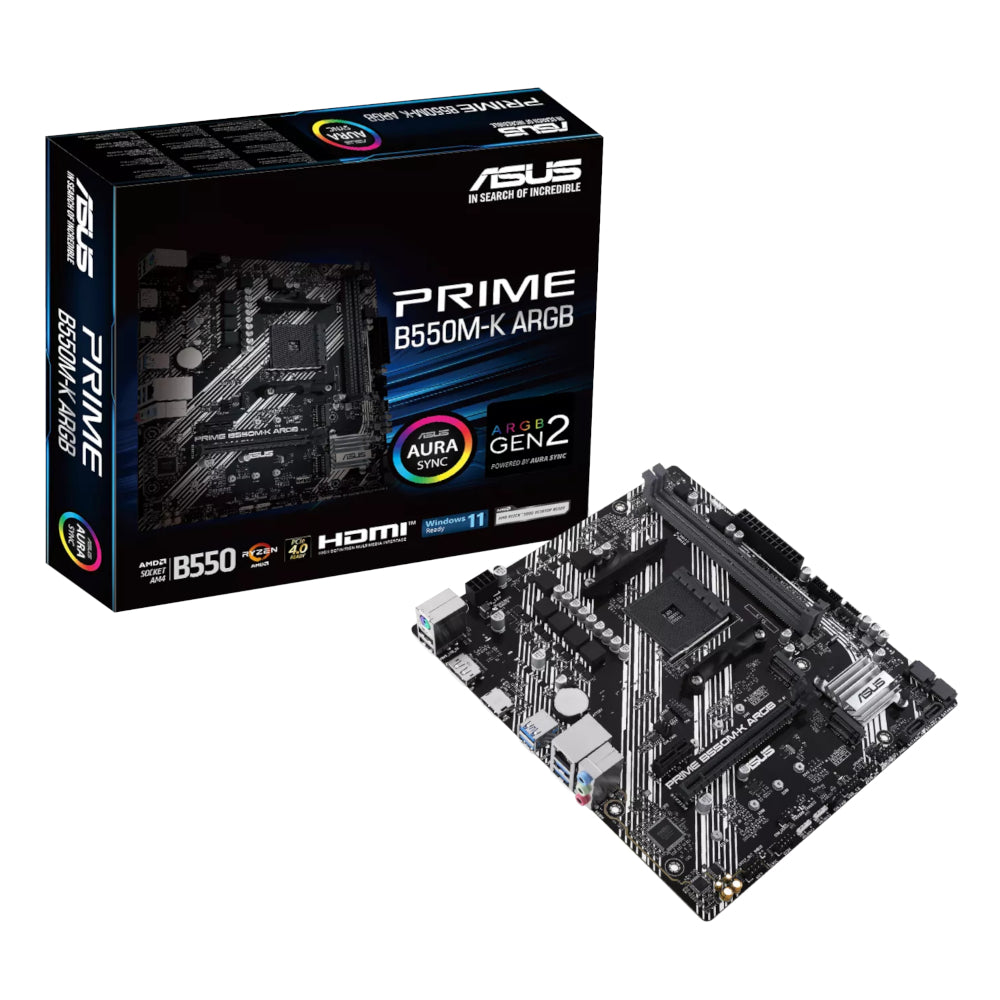 Image 1 for Asus PRIME B550M-K ARGB AM4 M-ATX Motherboard
