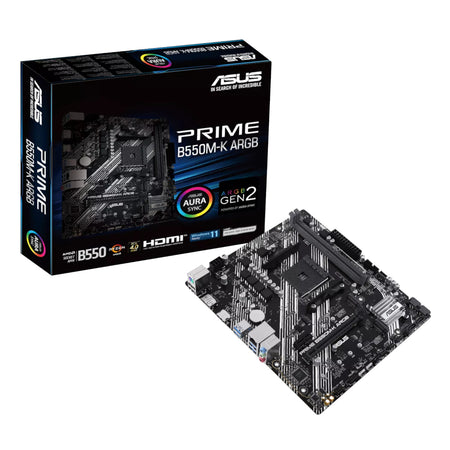 Image 1 for Asus PRIME B550M-K ARGB AM4 M-ATX Motherboard