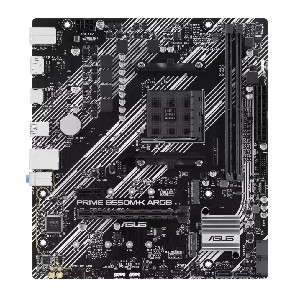 Image 2 for Asus PRIME B550M-K ARGB AM4 M-ATX Motherboard