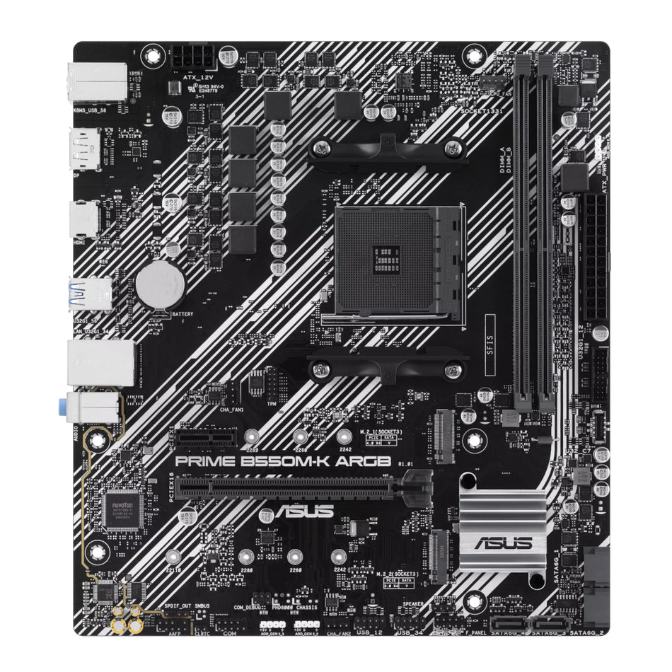 Image 2 for Asus PRIME B550M-K ARGB AM4 M-ATX Motherboard