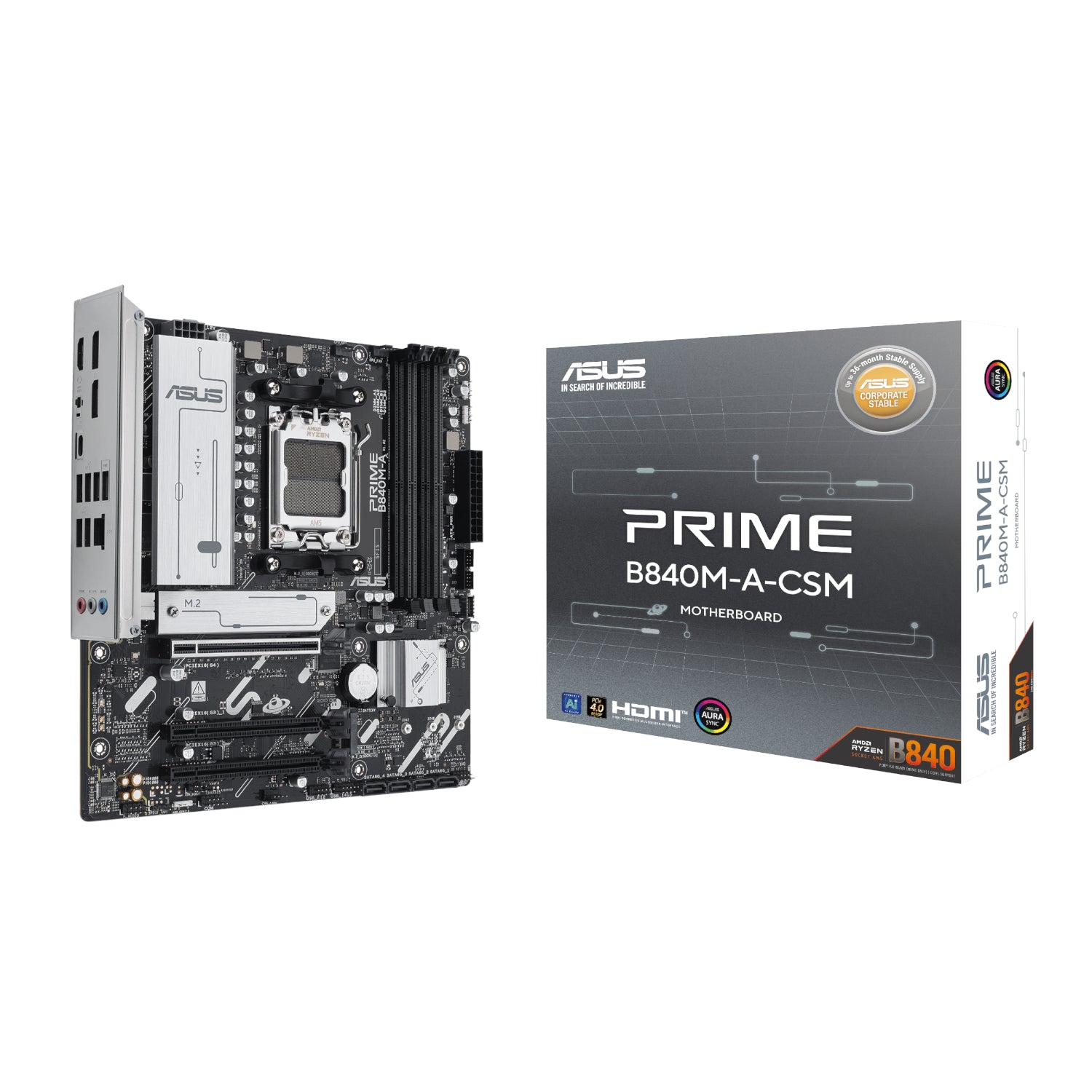 Image 1 for Asus PRIME B840M-A-CSM AM5 Micro ATX Motherboard