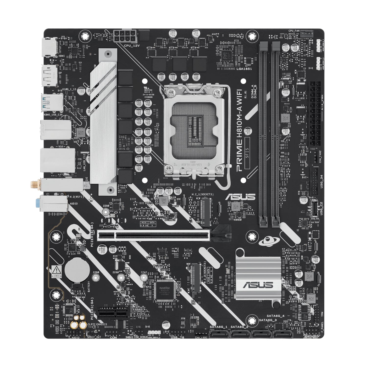 Image 2 for Asus PRIME H810M-A WIFI LGA1851 Micro ATX Motherboard
