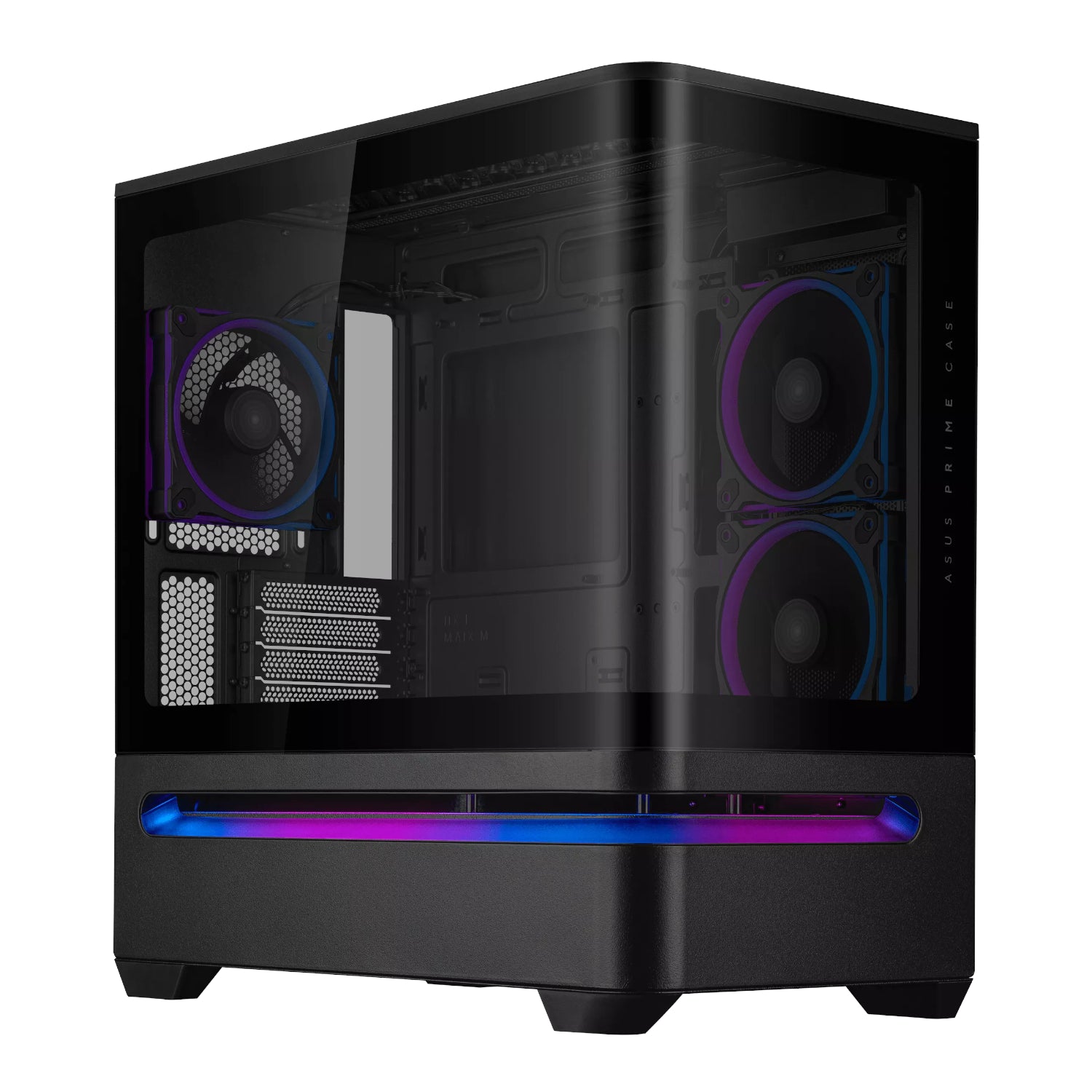 Image 3 for Asus Prime AP202 ARGB Curved Tempered Glass Micro-ATX Chassis – Black