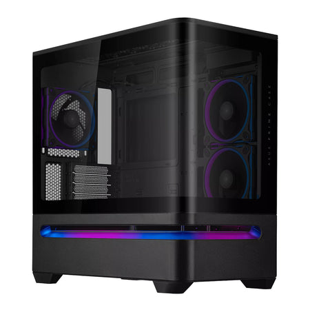Image 3 for Asus Prime AP202 ARGB Curved Tempered Glass Micro-ATX Chassis – Black
