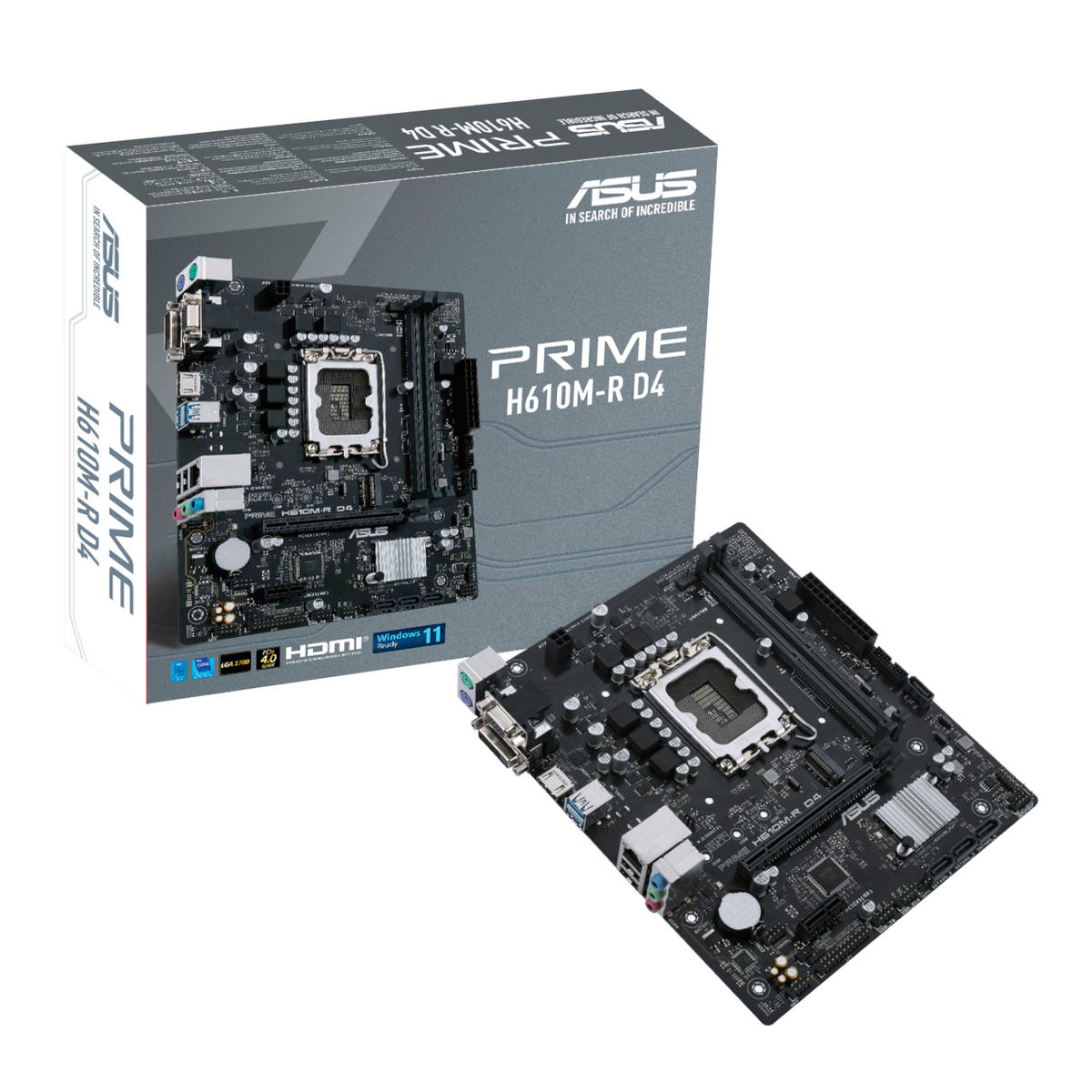 Image 1 for ASUS Prime H610M-R D4 LGA1700 M-ATX Motherboard
