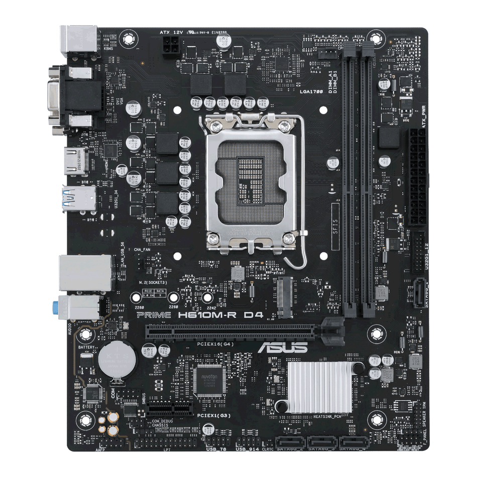 Image 2 for ASUS Prime H610M-R D4 LGA1700 M-ATX Motherboard
