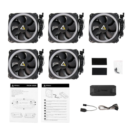 Image 7 for Antec Prizm 120 ARGB Case Fan 5 Pack + Controller - Black