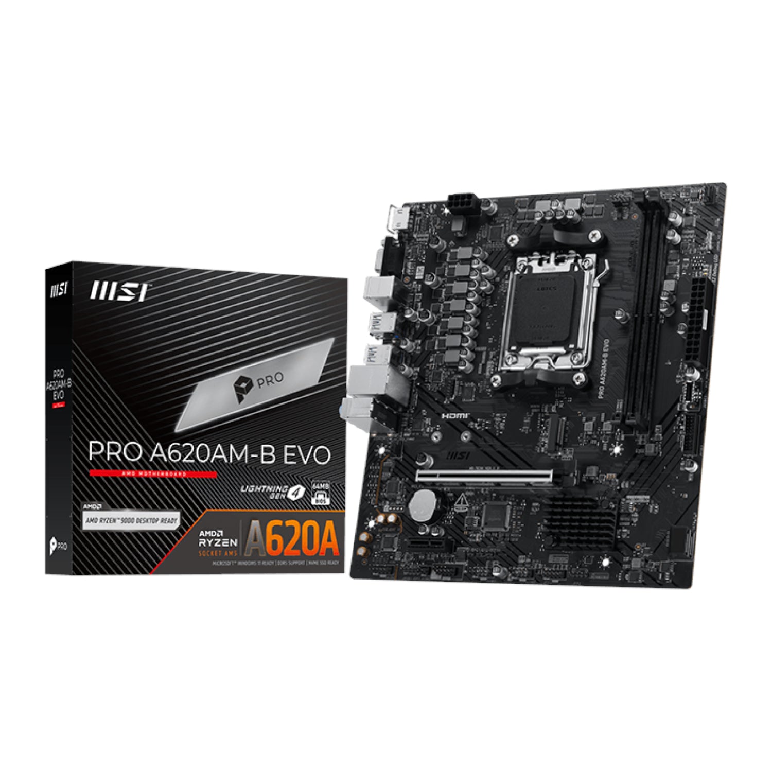 Image 1 for MSI PRO A620AM-B EVO AM5 M-ATX Motherboard