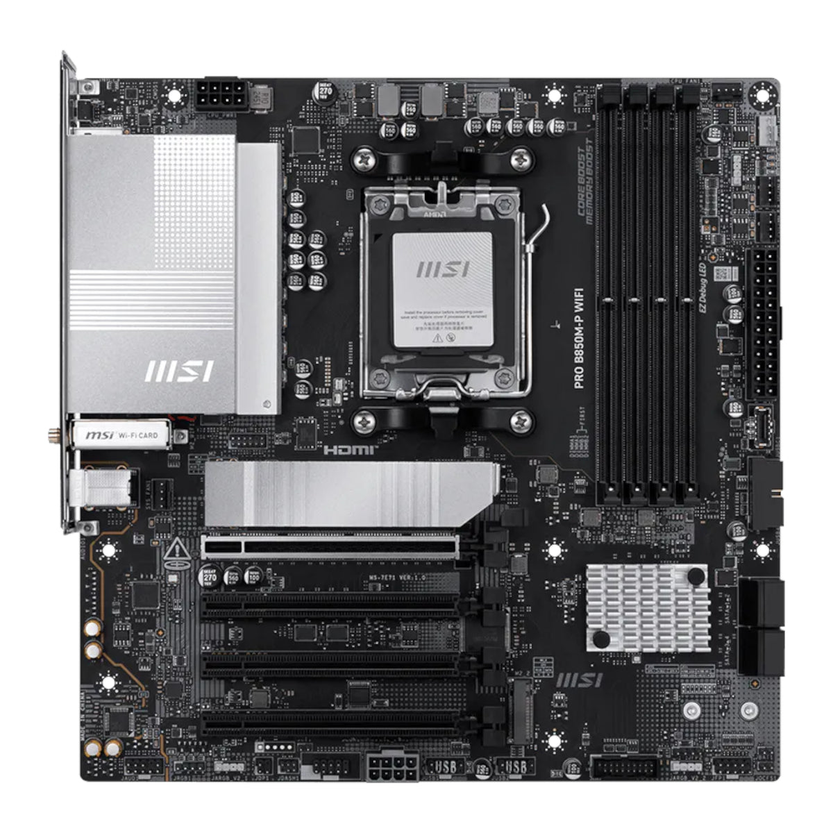 Image 2 for MSI PRO B850M-P WIFI AM5 mATX Motherboard