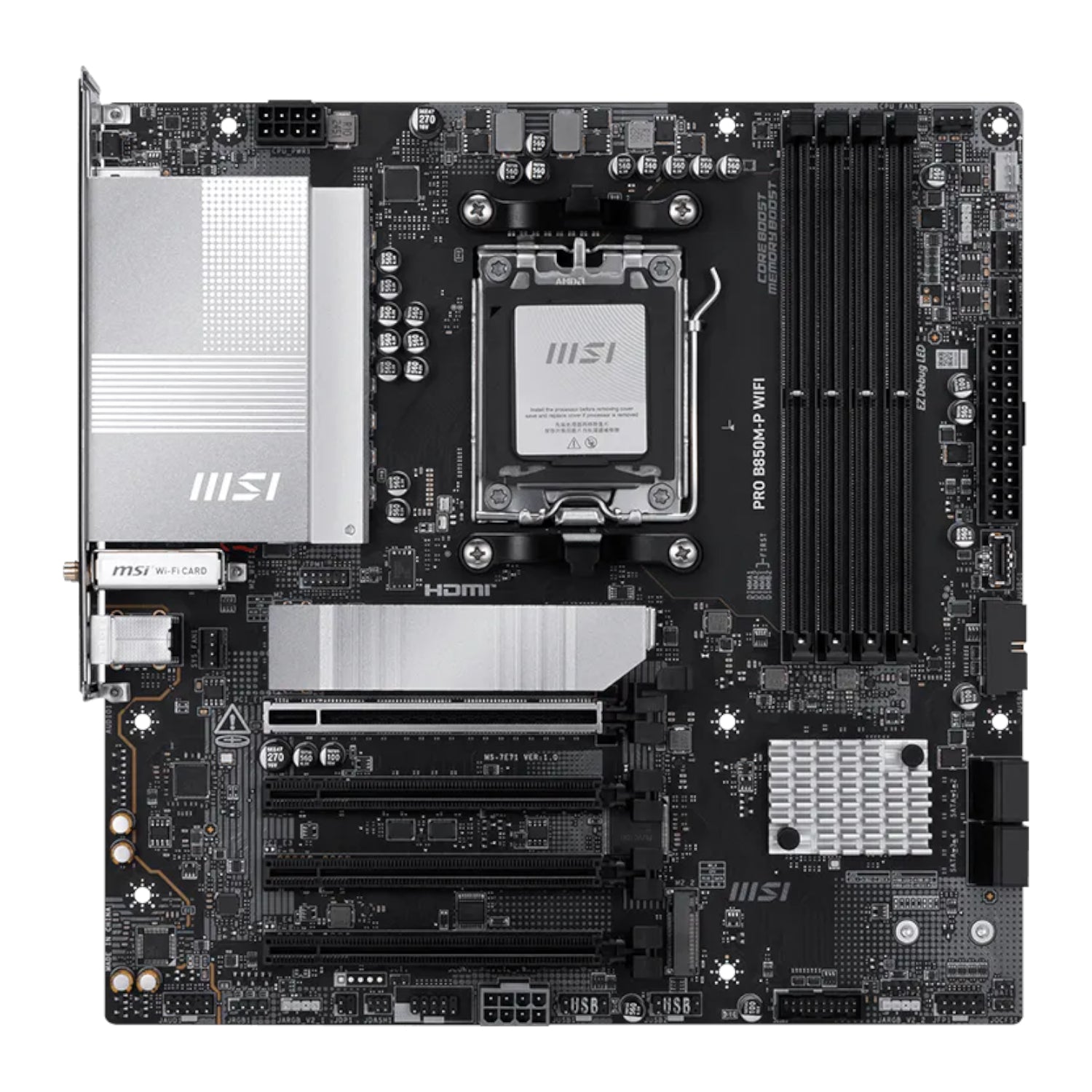 Image 2 for MSI PRO B850M-P WIFI AM5 mATX Motherboard