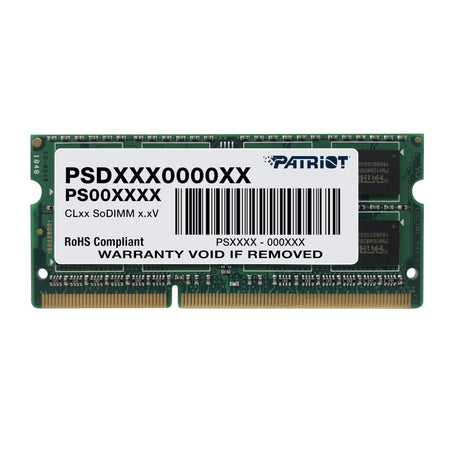 Image 1 for Patriot Signature Line 4GB 1600MHz DDR3 Dual Rank SODIMM Notebook Memory