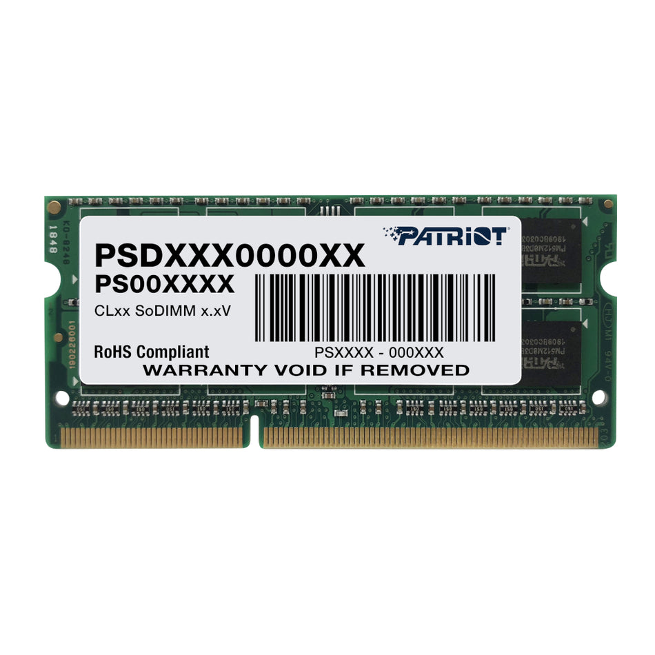 Image 1 for Patriot Signature Line 4GB 1600MHz DDR3 Dual Rank SODIMM Notebook Memory