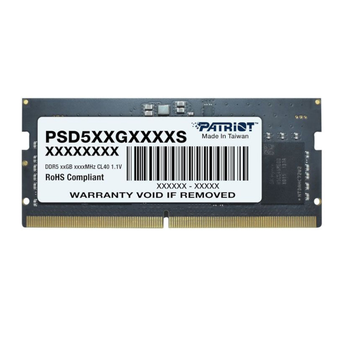 Image 1 for Patriot Signature Line DDR5 8GB 4800MHz Single Rank SODIMM Notebook Memory