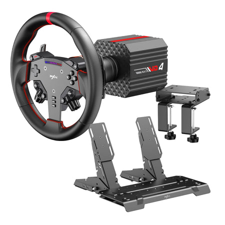 Image 1 for PXN VD4 Direct Drive Sim Racing Wheel – PD-HM Dual Pedal – Z8 Clamp Bundle