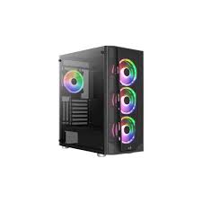 AeroCool Prism ARGB Black Mid-Tower ATX Case with 4x 120mm ARGB Fans