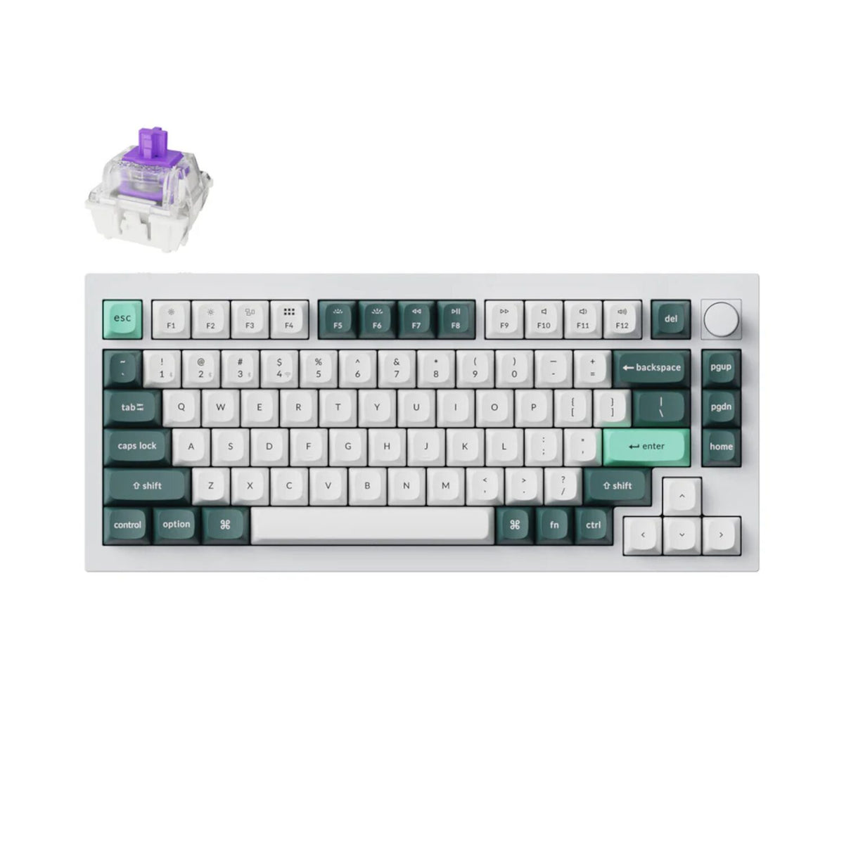 Image 1 for Keychron Q1H-P1 QMK Wireless Custom Keyboard - White