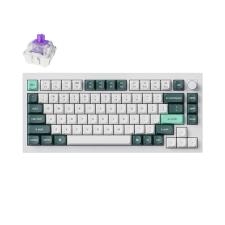Image 1 for Keychron Q1H-P1 QMK Wireless Custom Keyboard - White