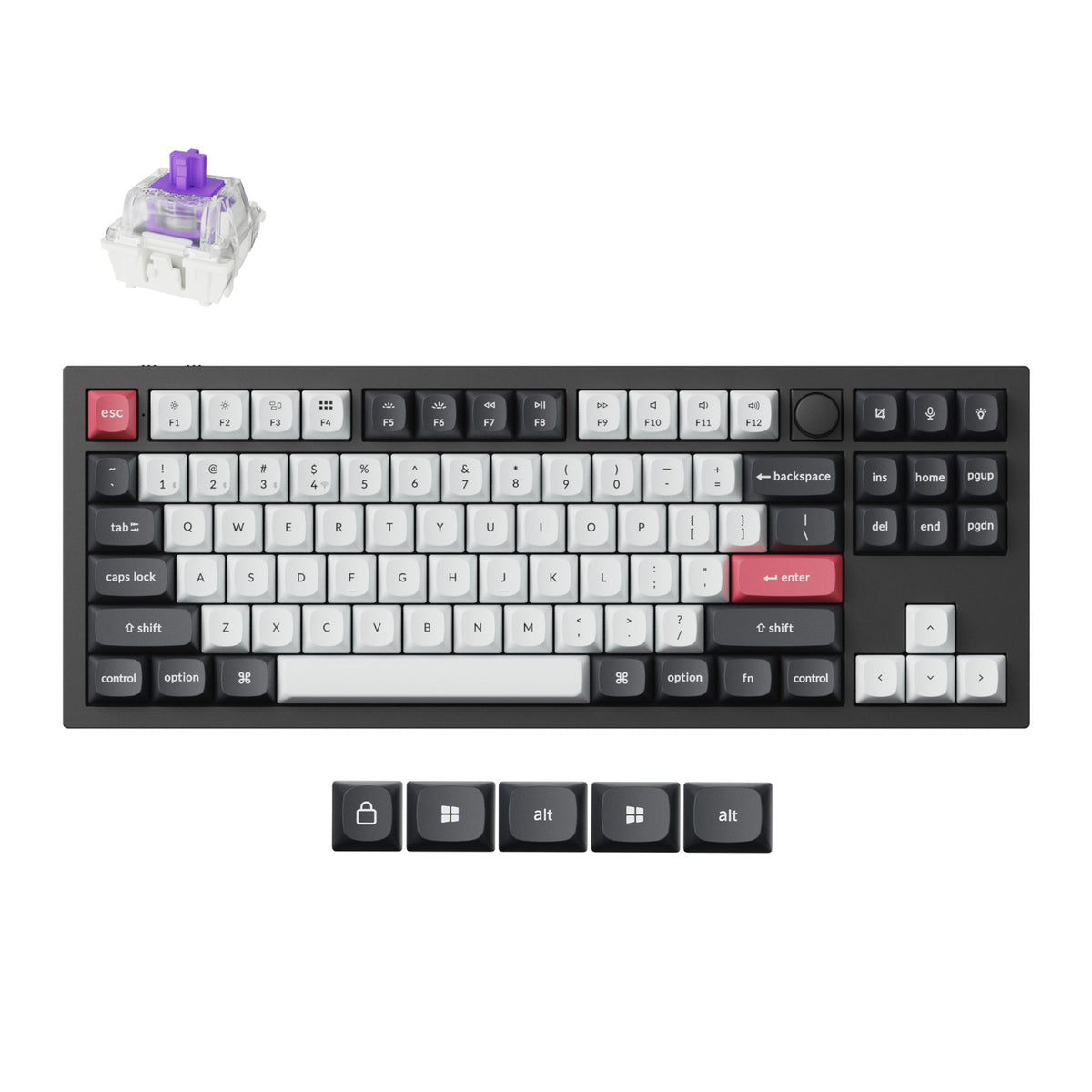 Image 1 for Keychron Q3 HE QMK 80% Wireless Custom Mechanical Keyboard (Nebula Switch) – Carbon Black