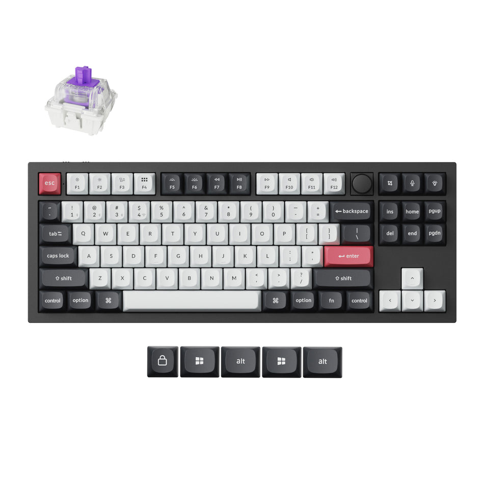 Image 1 for Keychron Q3 HE QMK 80% Wireless Custom Mechanical Keyboard (Nebula Switch) – Carbon Black
