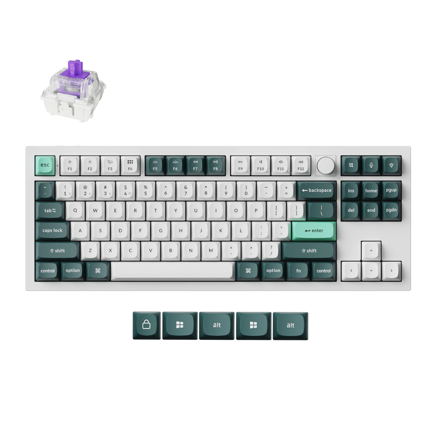 Image 1 for Keychron Q3 HE QMK 80% Wireless Custom Mechanical Keyboard (Nebula Switch) - Shell White