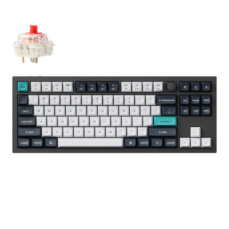 Image 1 for Keychron Q3 Max 80% Full Assembled Knob Red Switch Hot-Swap Gateron Jupiter RGB Wireless Keyboard - Black
