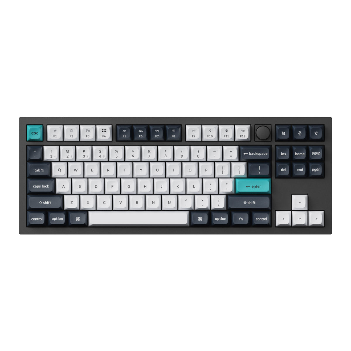 Image 2 for Keychron Q3 Max 80% Full Assembled Knob Red Switch Hot-Swap Gateron Jupiter RGB Wireless Keyboard - Black