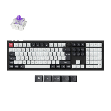 Image 1 for Keychron Q6 HE QMK Full-size Wireless Custom Mechanical Keyboard (Nebula Switch) – Carbon Black