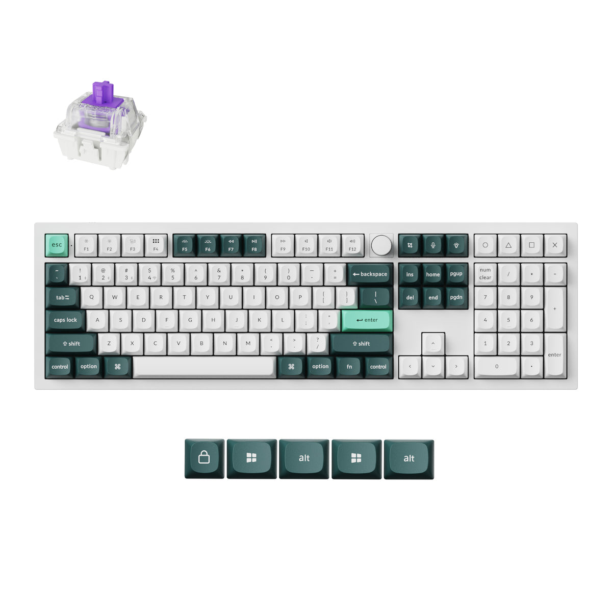 Image 1 for Keychron Q6 HE QMK Full-size Wireless Custom Mechanical Keyboard (Nebula Switch) – Shell White