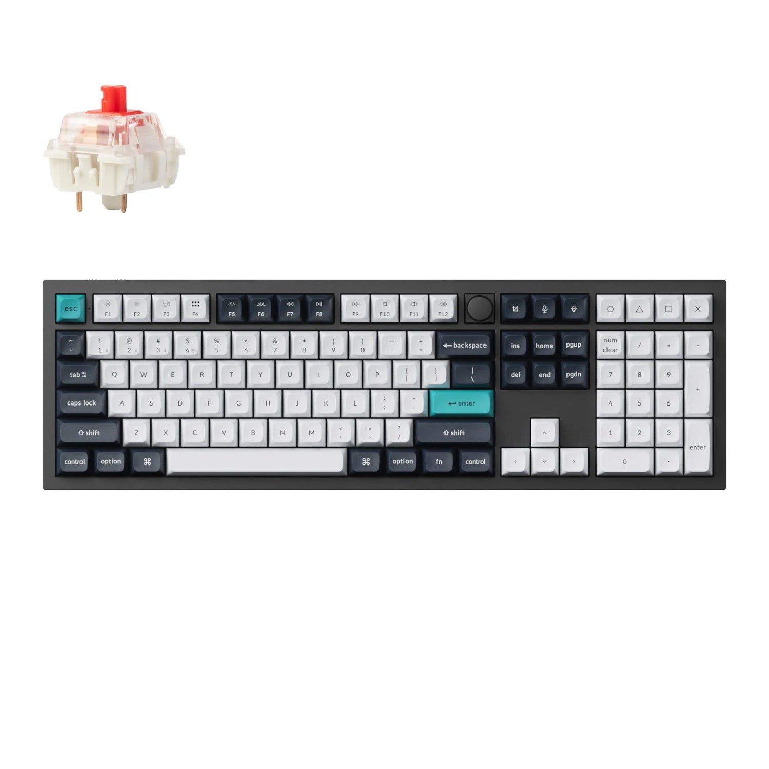 Image 1 for Keychron Q6 Max 100% Full Assembled Knob Red Switch Hot-Swap Gateron Jupiter RGB Wireless Keyboard - Black