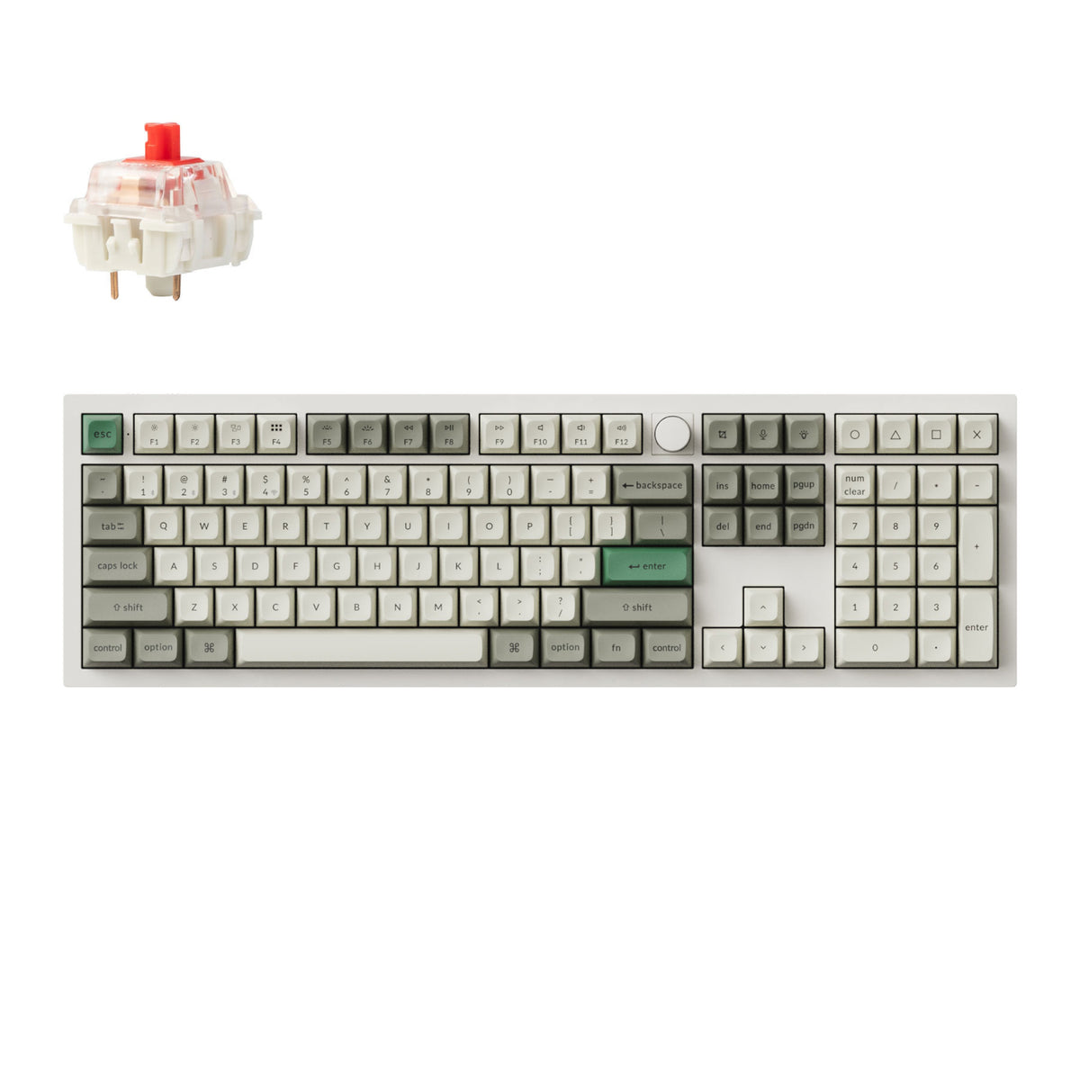 Image 1 for Keychron Q6 Max QMK/VIA Wireless Custom Mechanical Keyboard KSA Gateron Red Jupiter Switches - Shell White
