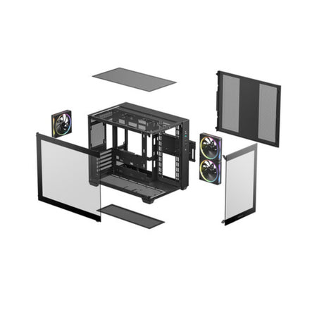 Image 12 for Deepcool CG330 3F Panoramic Dual-Chamber Micro-ATX Gaming Chassis - Black