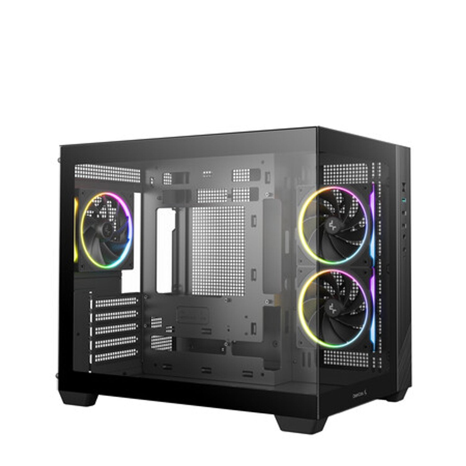 Image 2 for Deepcool CG330 3F Panoramic Dual-Chamber Micro-ATX Gaming Chassis - Black
