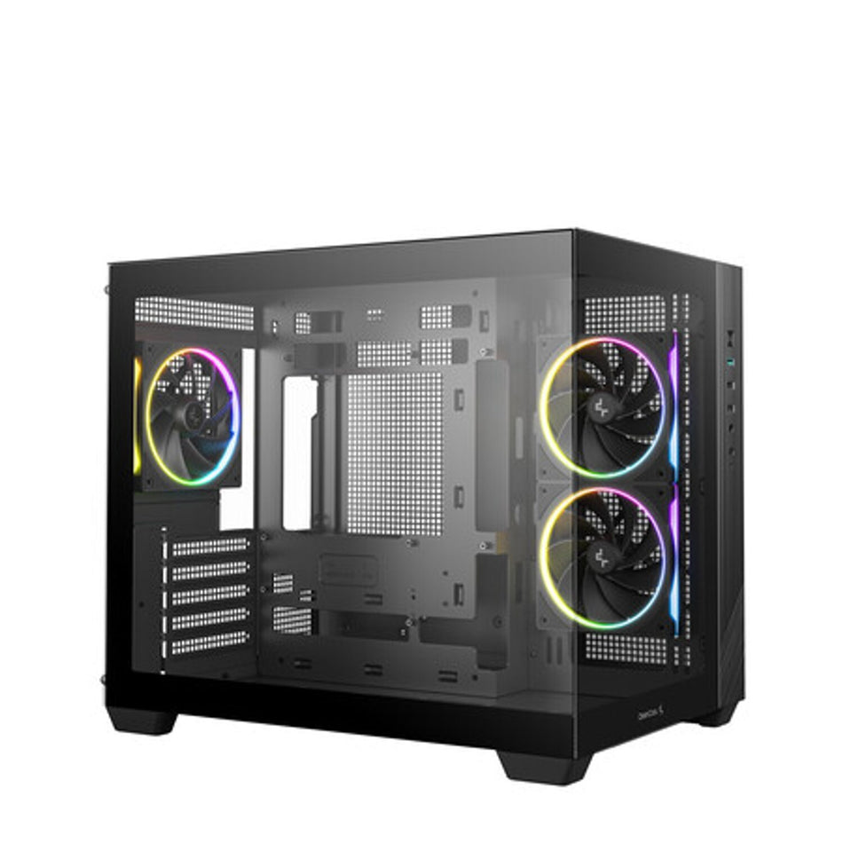 Image 2 for Deepcool CG330 3F Panoramic Dual-Chamber Micro-ATX Gaming Chassis - Black