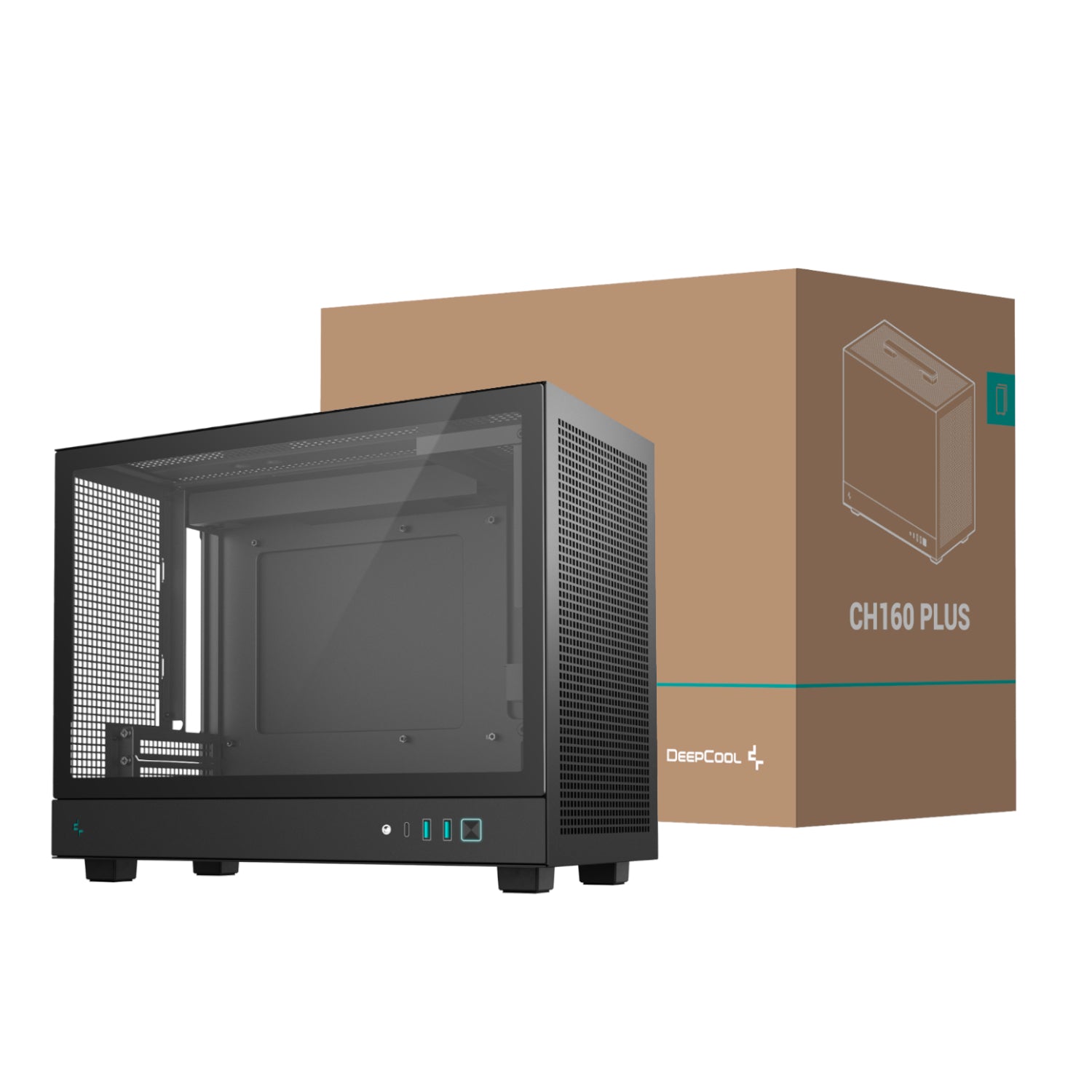 Image 1 for DeepCool CH160 PLUS Micro-ATX Chassis - Black