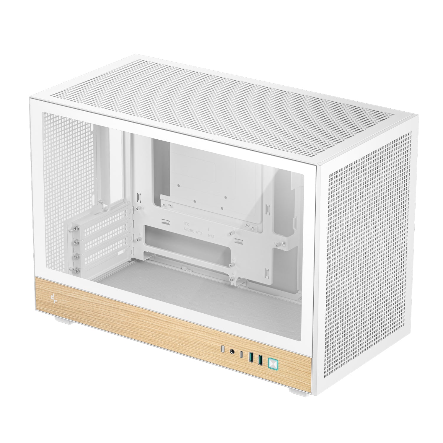 Image 3 for DeepCool CH260 Wood mATX Gaming Chassis White