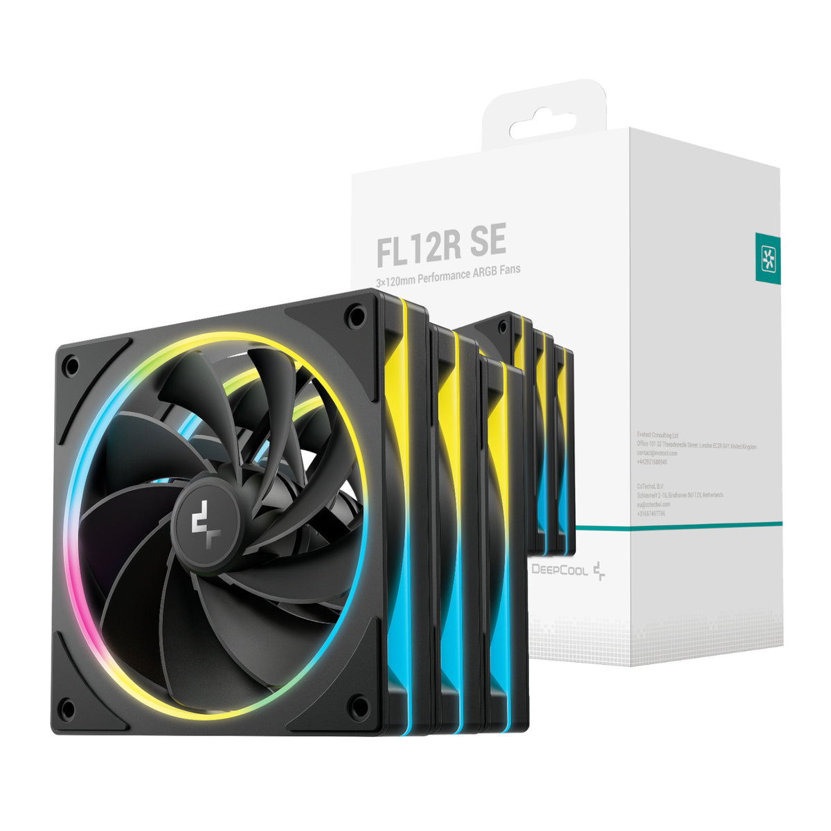 Image 1 for DeepCool FL12R SE 3-in-1 ARGB 120mm PWM 3 Fan Pack - Black