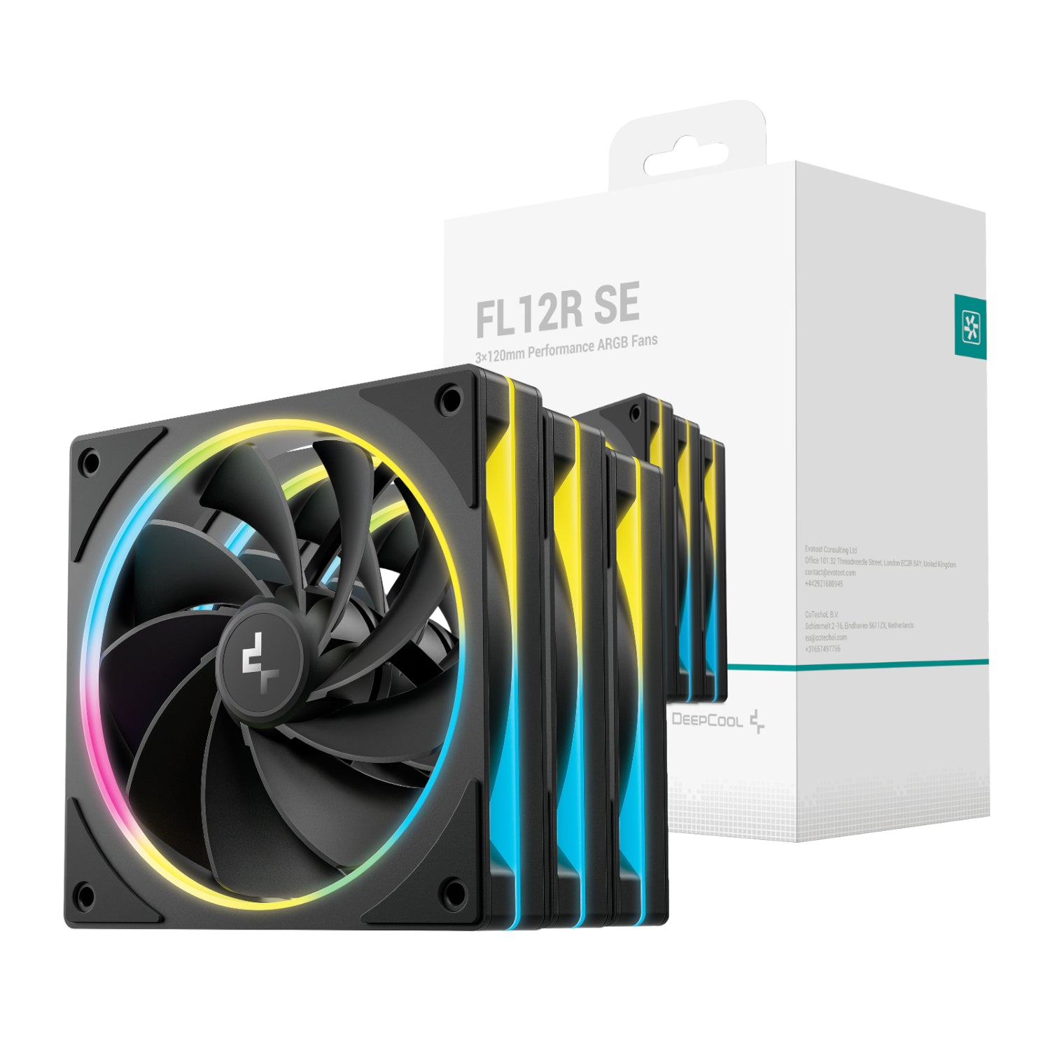 Image 1 for DeepCool FL12R SE 3-in-1 ARGB 120mm PWM 3 Fan Pack - Black