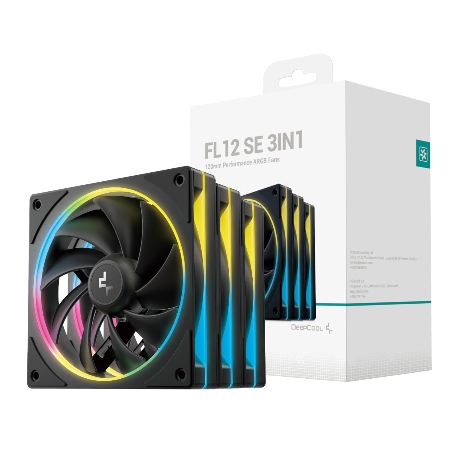 Image 1 for DeepCool FL12 SE 3-in-1 ARGB 120mm Fan Pack - Black
