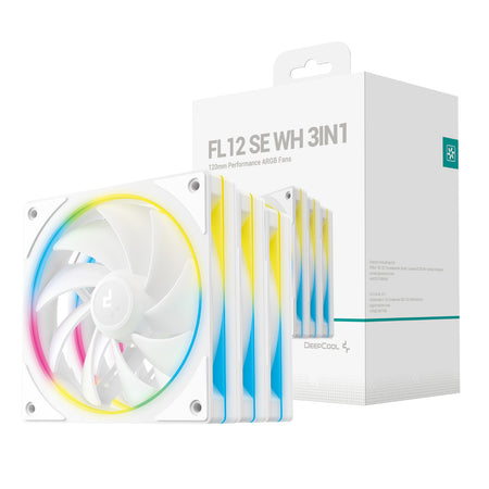 Image 1 for DeepCool FL12 SE 3-in-1 ARGB 120mm Fan 3 Pack - White