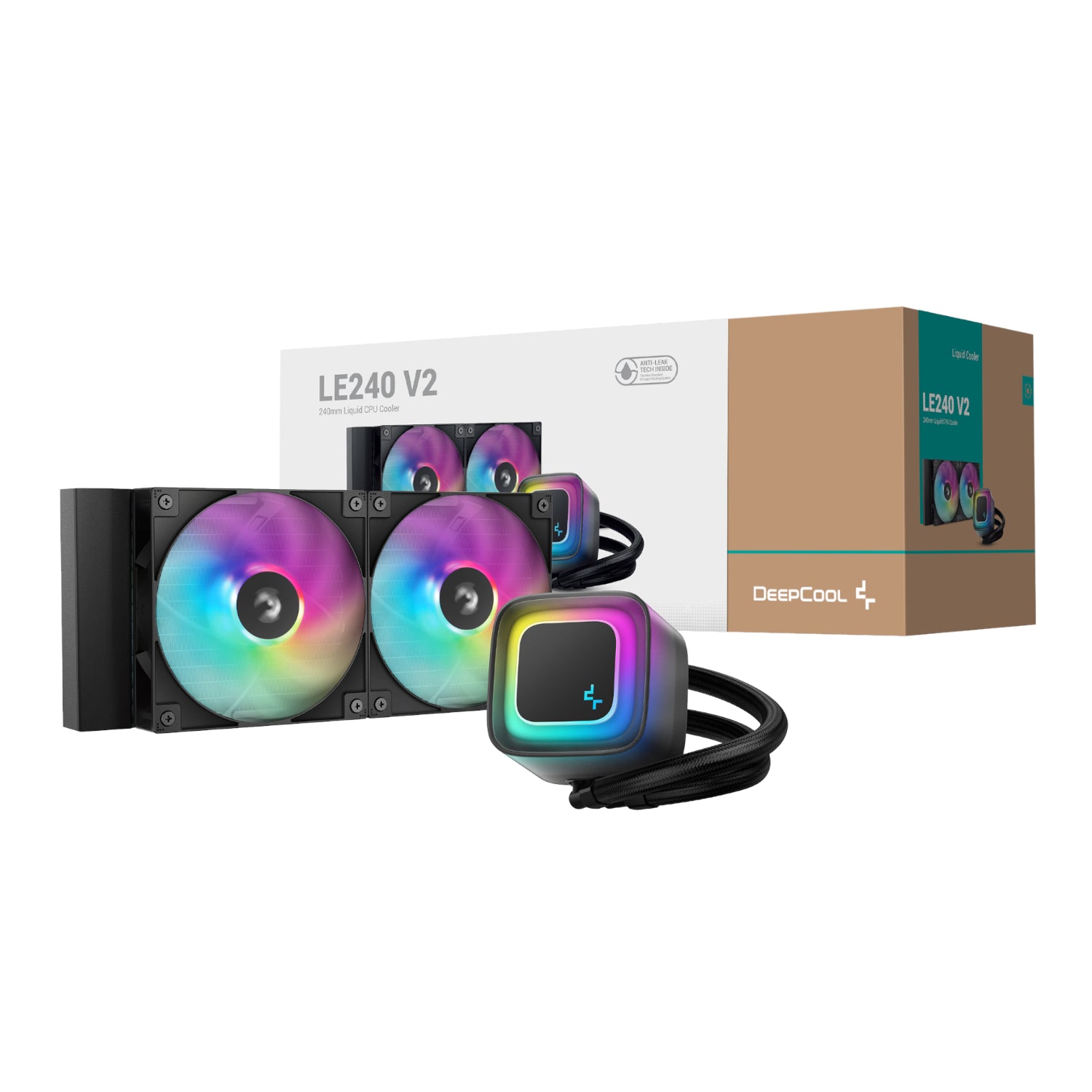 Image 1 for DeepCool LE240 V2 240mm ARGB AIO CPU Liquid Cooler - Black