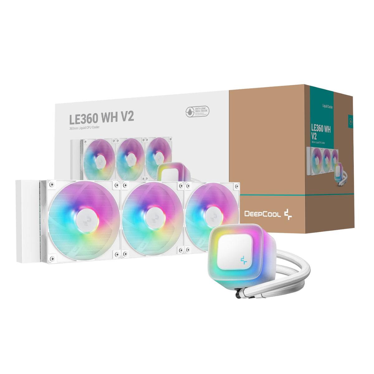 Image 1 for DeepCool LE360 V2 ARGB 360mm AIO Liquid Cooler - White