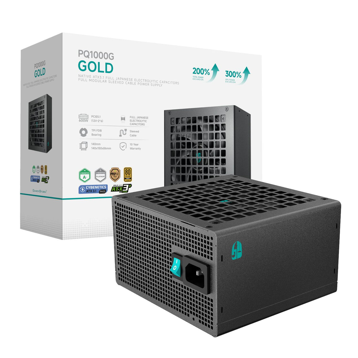 Image 1 for DeepCool Gamerstorm PQ1000G 1000W 80PLUS Gold Fully Modular Power Supply