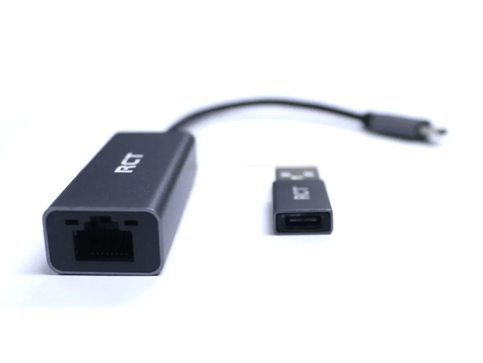 RCT USB 3.1 Type-C to Gigabit RJ45 Ethernet Adapter with USB Type-A Adapter