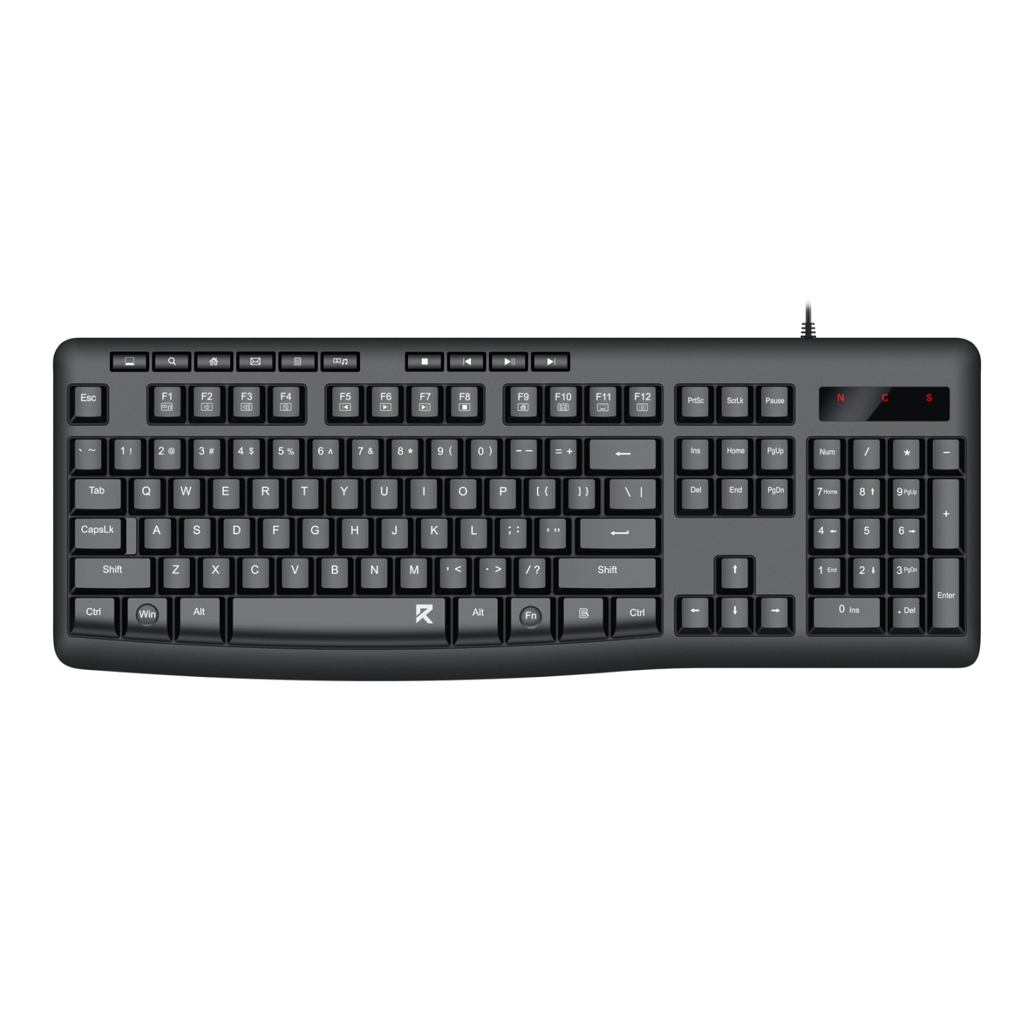 Image 1 for Redragon BK-7366 Full-size Ergonomic Wired Membrane Office Keyboard - Black