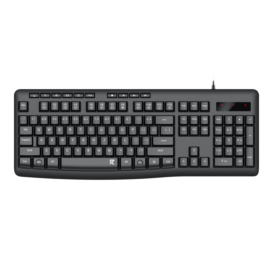 Image 1 for Redragon BK-7366 Full-size Ergonomic Wired Membrane Office Keyboard - Black