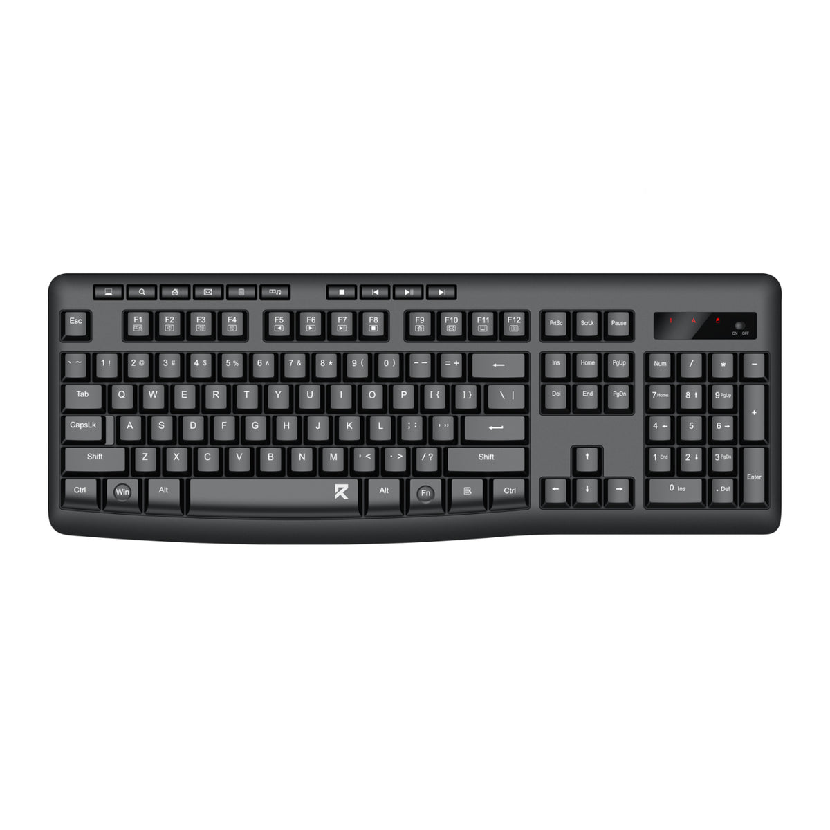 Image 1 for Redragon BK-7367 Full-size Ergonomic Wireless Membrane Office Keyboard - Black