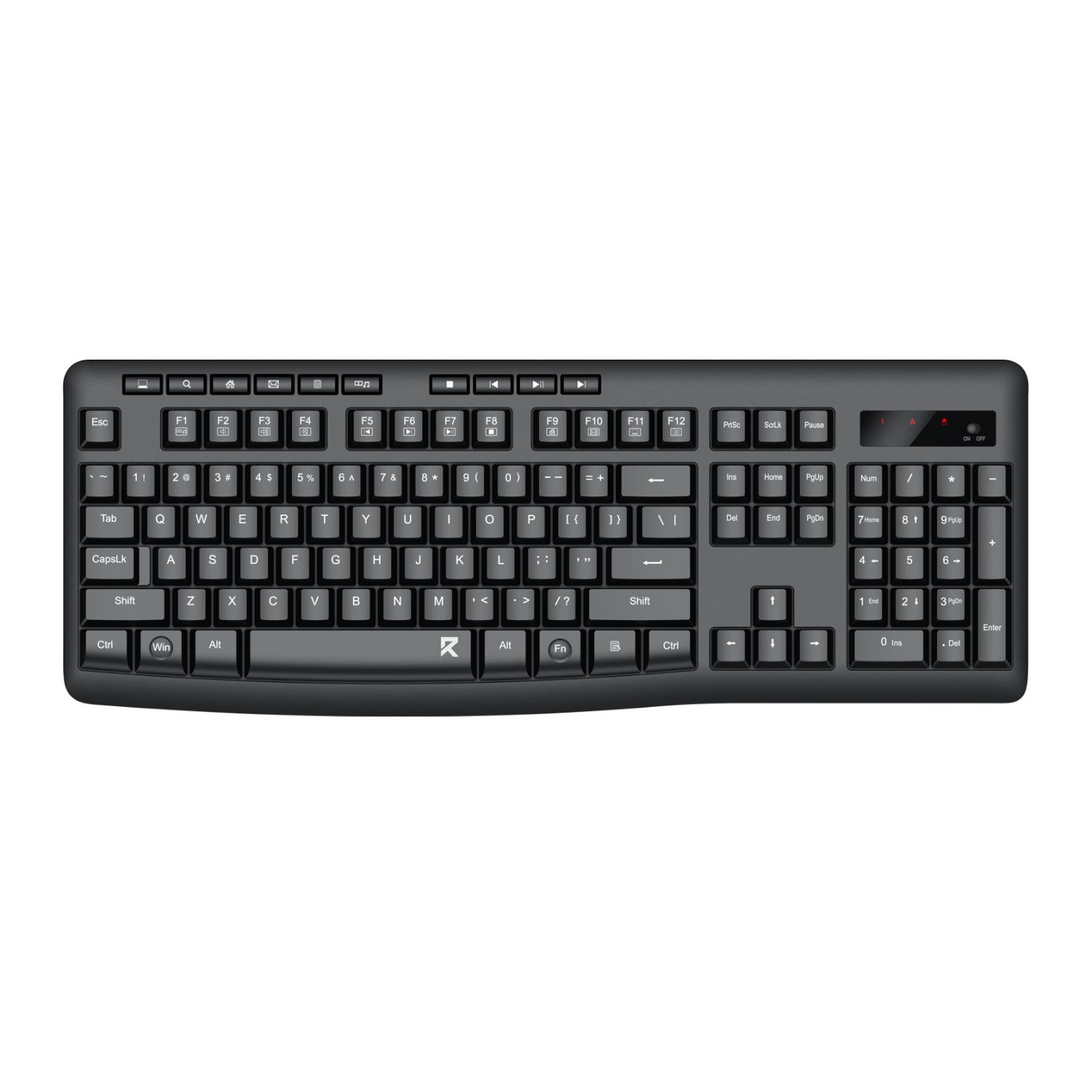 Image 1 for Redragon BK-7367 Full-size Ergonomic Wireless Membrane Office Keyboard - Black